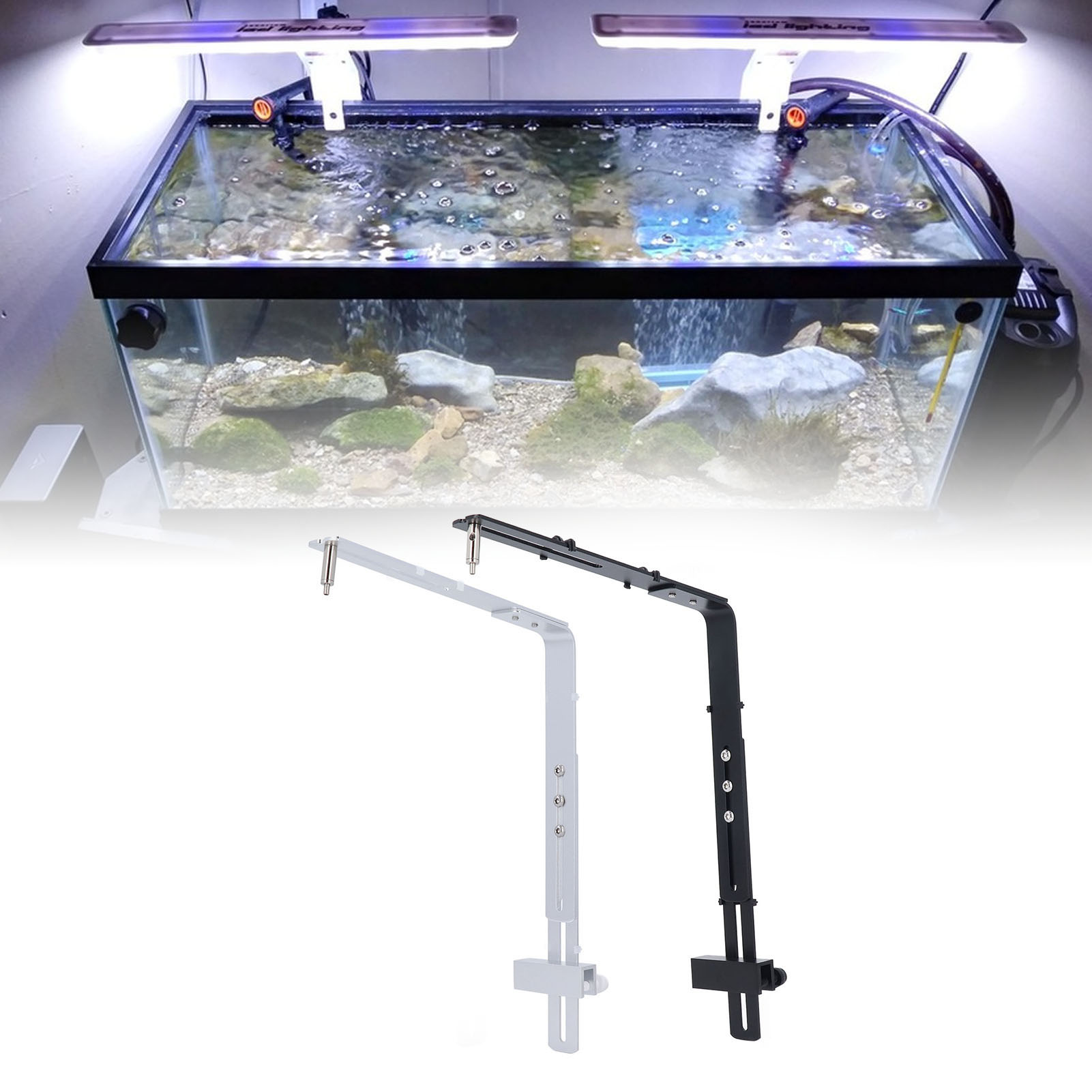 Aquarium Plant Holder - Aquariumlampstandaard Aquariumlichtbeugel Aluminiumlegering Veelzijdige esthetische vislichthouder