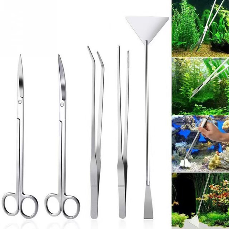 Planted Aquarium Maintenance Kit - Professionele aquariumonderhoudsgereedschapset Visbakreiniger Pincet Schaar voor